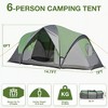 SUGIFT 6-Person Family Camping Tent, Green - 4 of 4