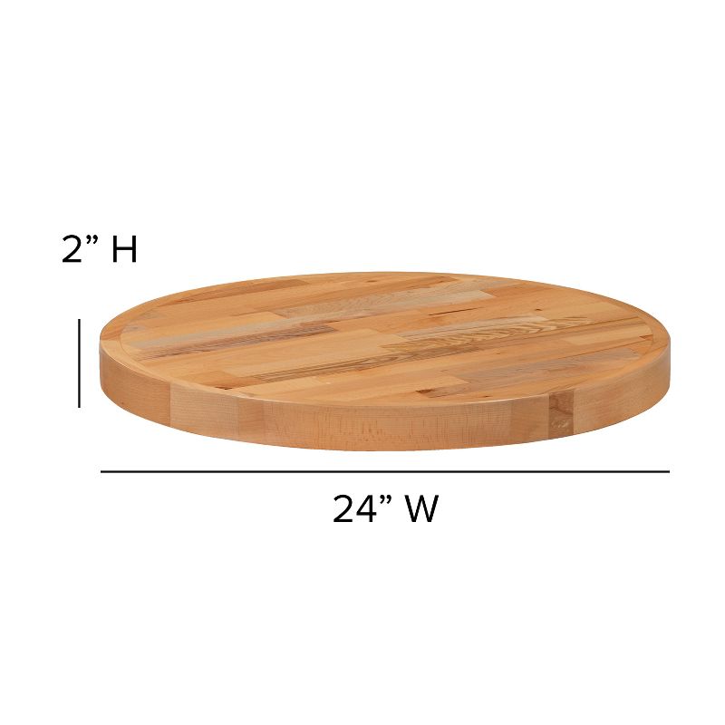 Flash Furniture Round Butcher Block Style Table Top, 5 of 10