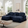 Modular U-Shaped Sectional Sofa with Flared Arms, Removable Ruffles Pleats Skirts & Movable Ottomans, Upholstered Chenille Deep Seat Cloud Sofa - 2 of 4