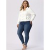 Agnes Orinda Women's Plus Size Classic Denim Long Sleeve with Pockets Fashion Jean Jackets - 3 of 4