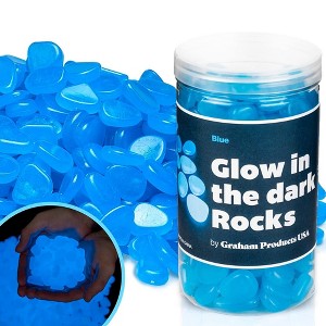 Graham Products Products 190 Pieces Glow in the Dark Rocks | Indoor & Outdoor Use - Garden, Fish Tank Pebbles - Blue - 1 of 4