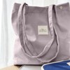 Wrapables Corduroy Tote Bag, Casual Everyday Shoulder Handbag, Lavender - 4 of 4