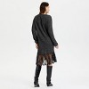 Women's Long Sleeve Lace Hem Midi Sweater Dress - A New Day™ Dark Heather Gray - 2 of 3