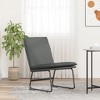 vidaXL Lounge Chair - Dark Gray Fabric Upholstered, Comfortable Sloping Back Seat, Robust Metal, Plywood Frame, Anti-Slip Legs - 2 of 4