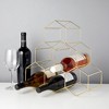 Viski Geo Gold Bottle Wine Rack, Honeycomb Design - 2 of 4