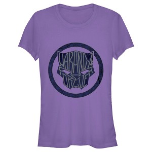 Juniors Womens Black Panther: Wakanda Forever Panther Logo T-Shirt - 1 of 3