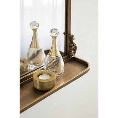 Arendahl Vintage Arch Mirror with Ornate Gold Frame and Shelf