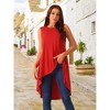 Seta T Women's High Low Hem Sleeveless Crew Neck Dressy Casual Shirts - 4 of 4