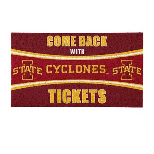 Evergreen Come Back with Tickets Iowa State University 28" x 16" Woven PVC Indoor Outdoor Doormat - 1 of 4