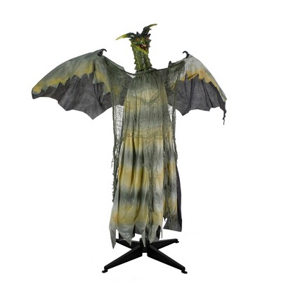 Northlight 39" Black and Brown Animated Standing Dragon Halloween Decoration