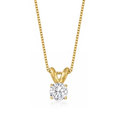 Ross-Simons 0.33 Carat Diamond Pendant Necklace in 14kt Yellow Gold Size 18
