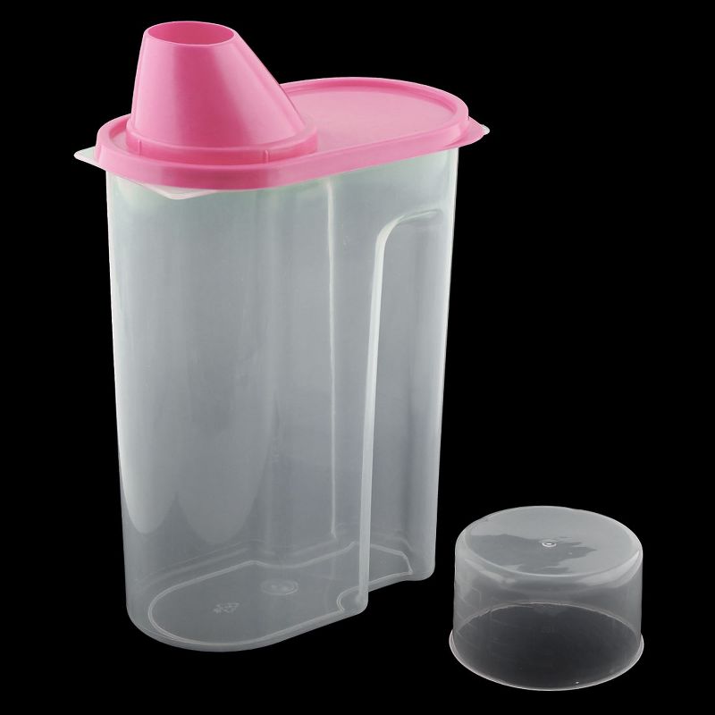 Unique Bargains Plastic Kitchen Cereal Grain Bean Rice Food Storage Container 2.5L Pink Clear 1 Pc, 4 of 5