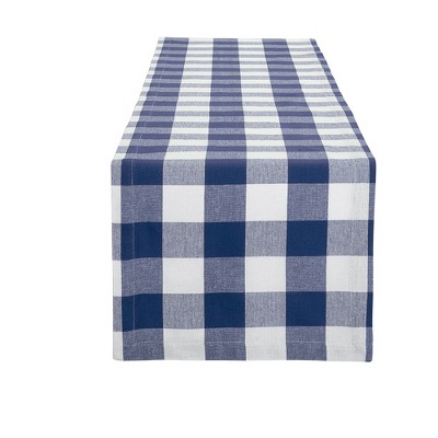 blue and white table runner