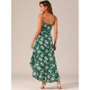 Allegra K Women's Floral Spaghetti Strap Wrap V Neck Ruffle High Low Hem Sleeveless Sundresses with Belt - 4 of 4