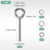 Unique Bargains Stainless Steel Durable Rust-Resistant Eyebolts with Nuts Washers Male Screw for Fastening 10 Pcs - 3 of 4