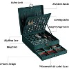 Lockable 3-Layer Jewelry Box for Women, Large Capacity Organizer Case for Earrings, Necklaces, Rings Bracelets, Green - 2 of 4