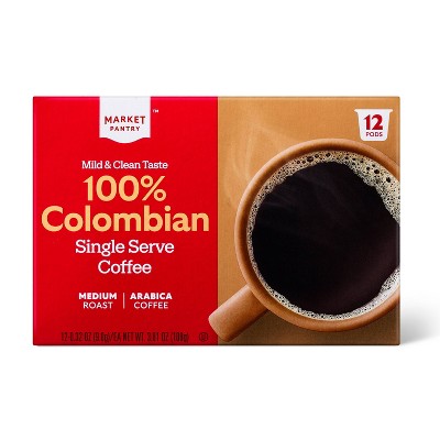 Colombian Medium Roast Coffee - Single Serve Pods - Market Pantry™