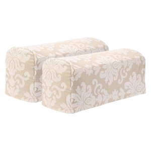 Unique Bargains Anti-Slip Vintage Stretch Jacquard Couch Armrest Slipcovers 2 Pcs - 1 of 4