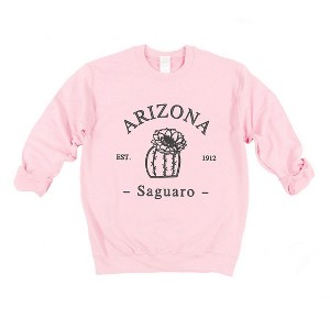 Simply Sage Market Women's Graphic Sweatshirt Embroidered Arizona Flower - Black - 1 of 4