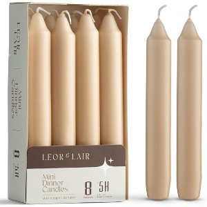 Leor & Lair 6 Inch Mini Taper Candles – Pack of 8 Short Candle Sticks for Dinner, Weddings & Home Décor - 1 of 1
