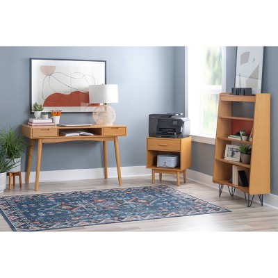 Perry Adjustable White Ash Wood 4-Shelf Bookcase