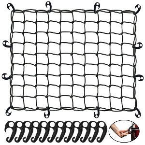 Mockins 39" X 36" Heavy Duty Bungee Cargo Net | Stretches to 80" X 75" | 12 Hooks - 1 of 4