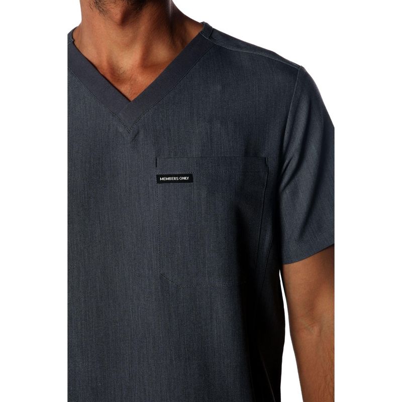 Members Only Men's Manchester V-Neck Scrub Top With Waist & Sleeve Pockets, 5 of 7