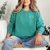 Simply Sage Market Women's  Garment Dyed Graphic Sweatshirt Embroidered Choose Happy Lightning Smiley Face - 2 of 3