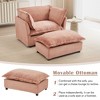 Upholstered Accent Chair Armchair Single Sofa with Movable Ottoman & Soft Pillows - ModernLuxe - 4 of 4