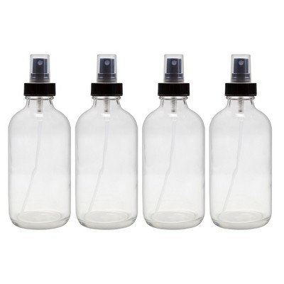 Cornucopia Brands 8oz Glass Bottles w/ Black Fine Mist Atomizer Sprayers for Aromatherapy, Perfume, Cologne, DIY & More