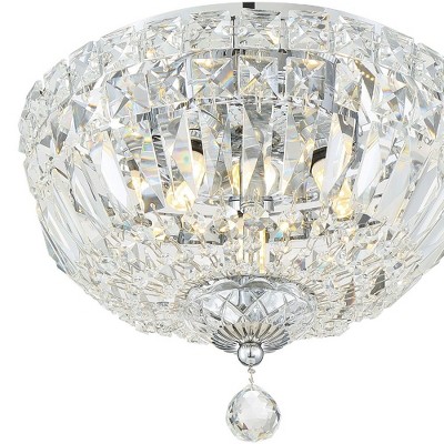 Polished Chrome Crystal LED Bowl Flush Mount Light