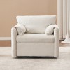 SeaCamel 360° Swivel Chair - Plush Chenille Fabric, High-Resilience Cushion, Modern Accent Chair for Home & Office, Ivory White - 2 of 4