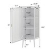 KTMBDW Floor Coner Cabinet with Tempered Glass Doors and Shelves, Curved Metal Corner Cabinet, 3-Side Glass Display Cabinet for Bathroom, Living Room - 4 of 4