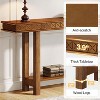 Gulches Minimalist Rustic 70.9" Console Table, Wood 2-Tier Extra Long Sofa Entryway Accent Table, Brown - 4 of 4