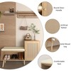 VYNXARIA 2-in-1 Shoe Storage Bench,Natural Rattan Shoe Cabinet with 2 Adjustable Shelves and Removable Seat Cushion - 3 of 4