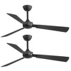 Airsurfer 52" Matte Black Ceiling Fan Without Light, 3 Plywood Blades, 6-Speed Settings, Remote Included, 4''&8'' Down Rods(2-Pack) - 2 of 4