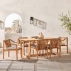 7pc Modern Slatted Wood Outdoor Dining Set - Saracina Home
 - image 2 of 4