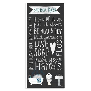Stupell Industries Whimsical Bathroom Rules Sign Wall Plaque Art - 1 of 4