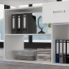 Famapy White Rotatable L-Shaped Computer Desk With Storage Drawers and Shelves - 3 of 4