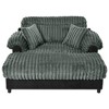 JUJABU 65.25" Modern Chaise Lounge Sofa, Cozy Plush Couch with Two Throw Pillows for Living Room - 4 of 4