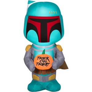 Star Wars Airblown Inflatable Boba Fett with Pumpkin, 3.5 ft Tall, Green - 1 of 4
