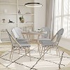 Emma & Oliver Massalia Indoor/Outdoor Bistro Style 31.5 in. Table with Textilene, Glass Top, and Four Chairs - Metal Frame - 2 of 4