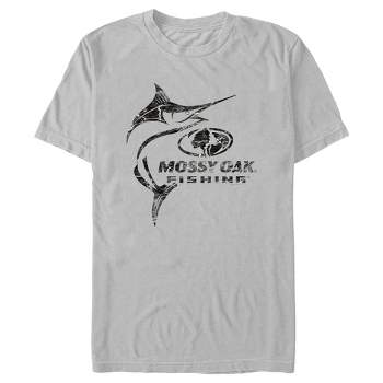 Men's Mossy Oak Bass Fishing Black Logo T-shirt - Silver - X Large : Target