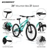 RISOKEYS 26Inch Adult Mountain Bike,21 Speeds Dual Suspension Mountain Bike with High-Carbon Steel Frame and Disc Brakes,for Trail Commuting - 4 of 4