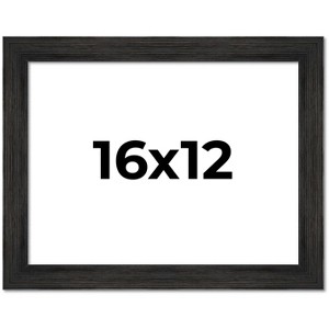 PosterPalooza | 16x12 Wide Barnwood Picture Frame, UV Acrylic, 6 Finishes - Grey, Brown, White, and Black - 1 of 4