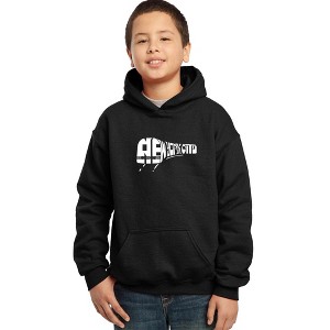 LA Pop Art Boy's Word Art Hooded Sweatshirt - NY SUBWAY - 1 of 4