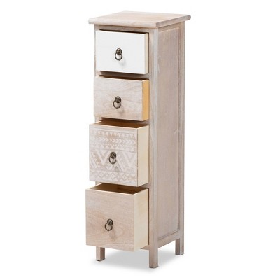 Seanna Multi-Colored Wood and Metal 4-Drawer Storage Unit