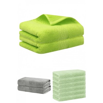 REGALWOVEN Absorbent Solid Bath Hand Face Cloths Cotton Towels 3 Piece Sets