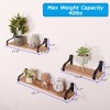 Floating Shelves, Rustic Wood Shelves, 3 Sets of Wall Mounted Shelf for Bathroom Decor, Bedroom, Living Room and Plants - 2 of 4