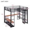 TIRAMISUBEST Black Full Size Loft Bed with Storage Shelves and Desk, Metal Bed Frame with Small Open Wardrobe - 4 of 4